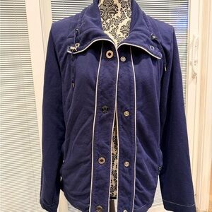 Jones New York Navy Utility Jacket with White Accents